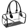 SHANY Clear Waterproof Carryall Handbag -  See-Thru PVC Tote Bag with Faux Leather Handles, Open Side Pockets and Detachable Cosmetic Bag - SHOP  - TRAVEL BAGS - ITEM# SH-PC25-BK