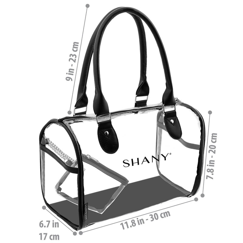 SHANY Clear Waterproof Carryall Stadium Handbag -  - ITEM# SH-PC25-BK - Best seller in cosmetics TRAVEL BAGS category