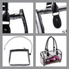 SHANY Clear Waterproof Carryall Stadium Handbag -  - ITEM# SH-PC25-BK - Clear travel makeup cosmetic bags carry Toiletry,PVC Cosmetic tote bag Organizer stadium clear bag,travel packing transparent space saver bags gift,Travel Carry On Airport Airline Compliant Bag,TSA approved Toiletries Cosmetic Pouch Makeup Bags - UPC# 700645933908