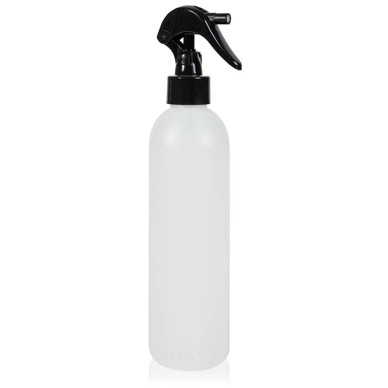 SHANY Plastic Bottle with Black Mini Trigger Sprayer - 8OZ - SHOP 8 OZ - CONTAINERS - ITEM# SHG-PLTR8OZ-WH